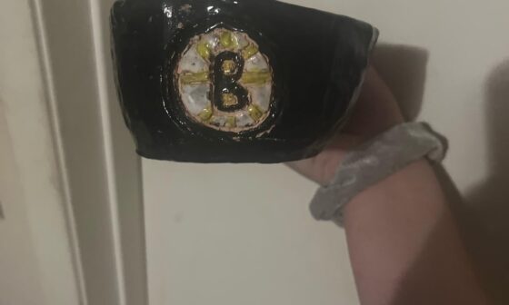 Bruins cup I made in pottery class