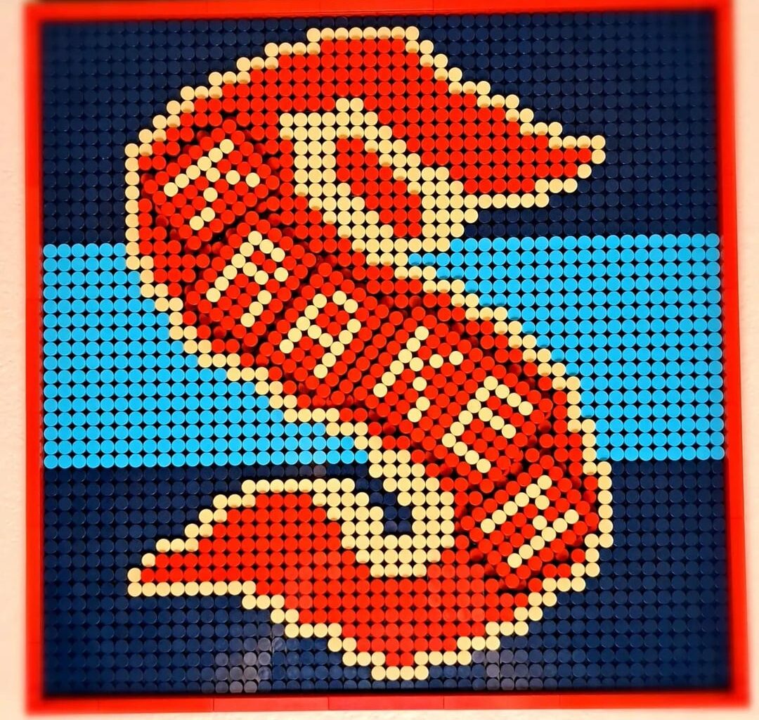 Custom Seattle Kraken Winter Classic logo in LEGO Mosiac style.