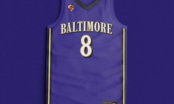 I mocked up a Ravens basketball crossover - would you wear this if I brought it to life? (Swipe to see black)