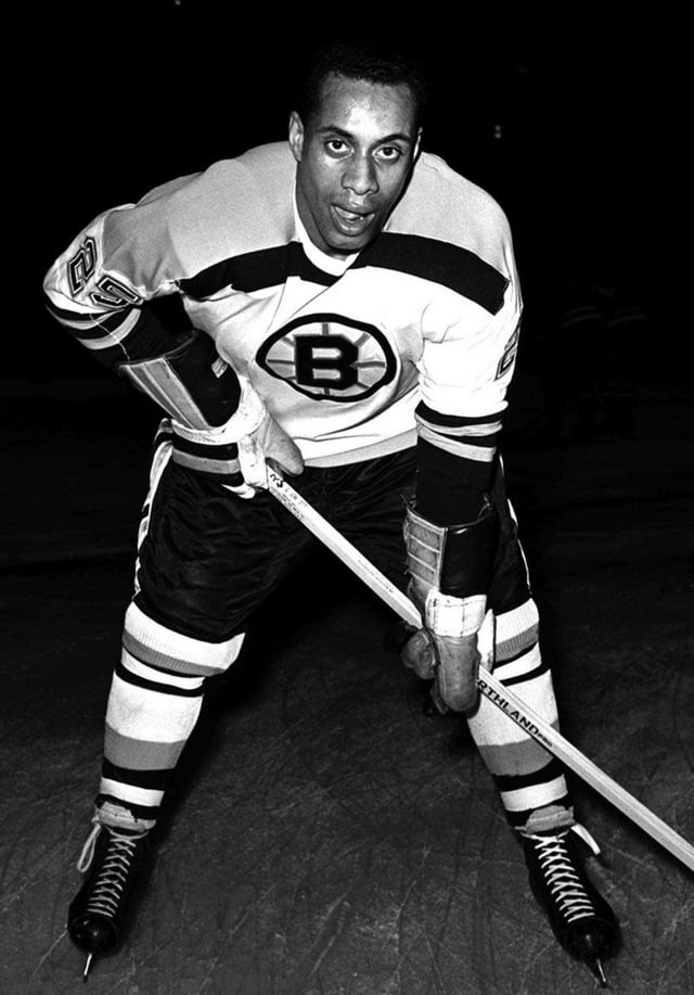 signed Willy O’Ree stick, the first Black player in the NHL - Jan 18th 1958