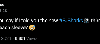 New Sharks 3rd jersey has 30 stripes