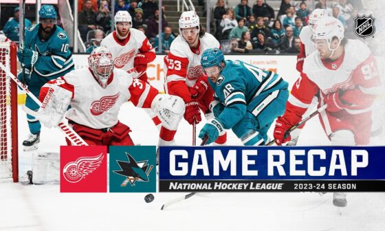 Red Wings @ Sharks 1/2 | NHL Highlights 2024