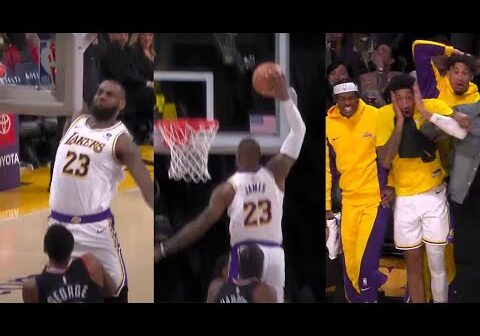 EVERY ANGLE of LeBron James EMPHATIC POSTER DUNK 👀| January 7, 2024