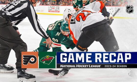 Flyers @ Wild 1/12 | NHL Highlights 2024