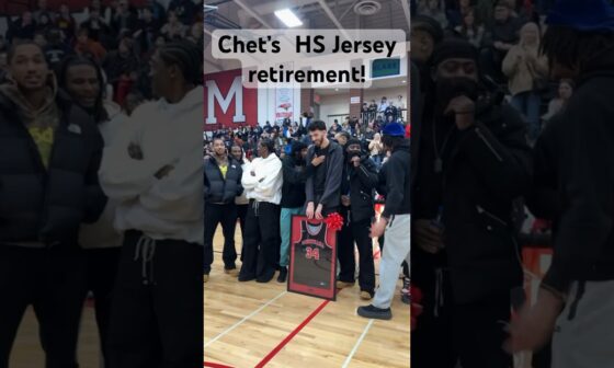 Thunder in the building to support Chet’s HS Jersey retirement! 🔥🤝| #Shorts