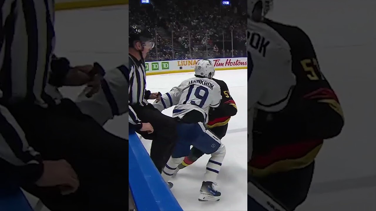 Tyler Myers sends him overboard 💪