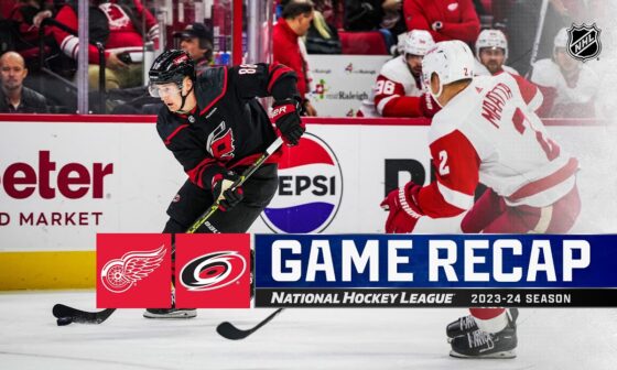 Red Wings @ Hurricanes 1/19 | NHL Highlights 2024