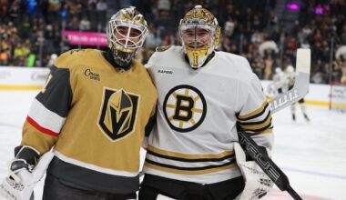 2 Anchorage Alaska born goaltenders in BOS-VGK game: Jeremy Swayman starts for Boston and Isaiah Saville backing up for Vegas