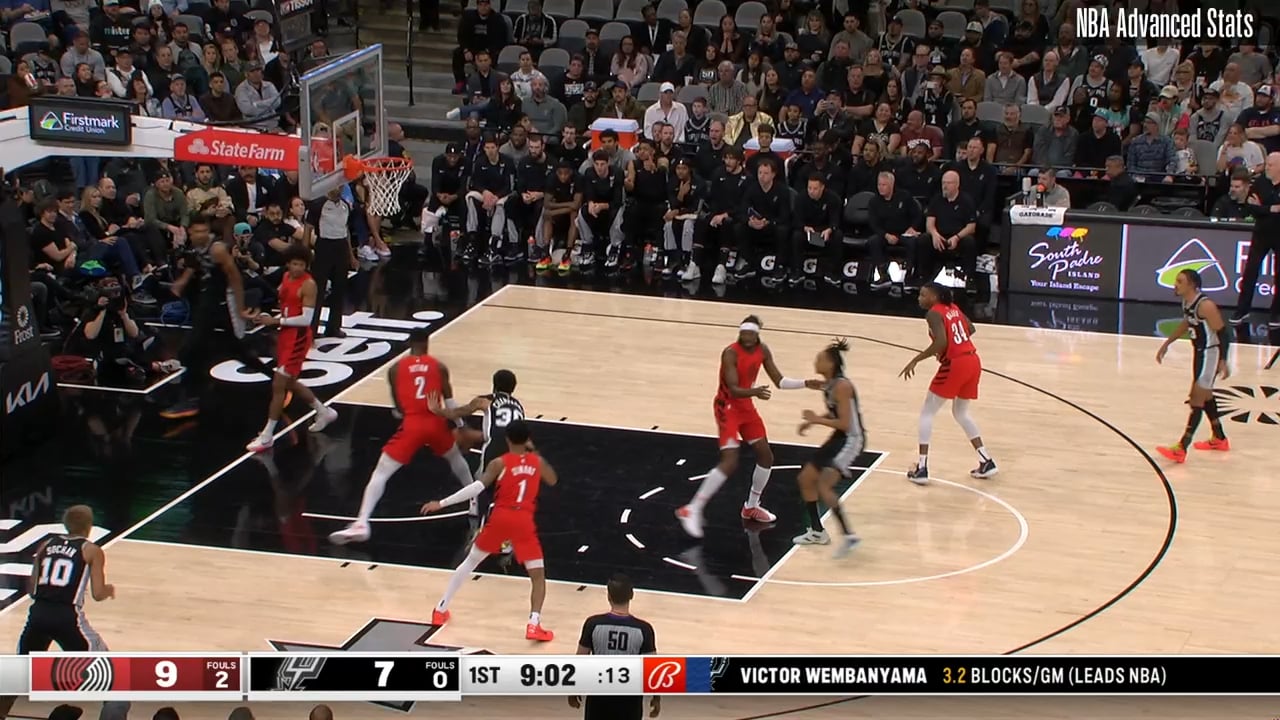 [Highlight] Wemby obliterates Simons, Tre drains the 3 at the other end