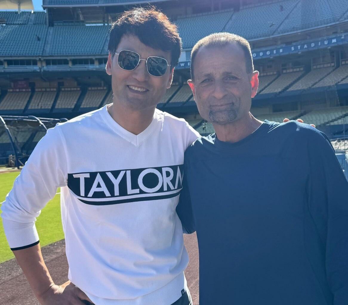 Chan Ho Park was at Dodger Stadium today