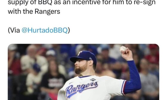 If Jordan Montgomery doesn't stay with Texas where he pitched well and won a World Series that might just be the dumbest career move ever. also free BBQ