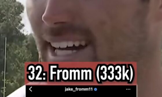 Jake Fromm has the most number of IG followers on the Commanders…