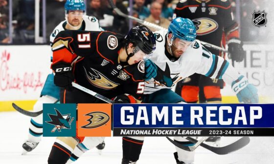 Sharks @ Ducks 1/31 | NHL Highlights 2024
