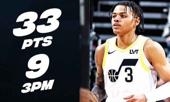 Keyonte George Ties NBA Rookie 3-Point Record (9 Threes Made) | February 15, 2024
