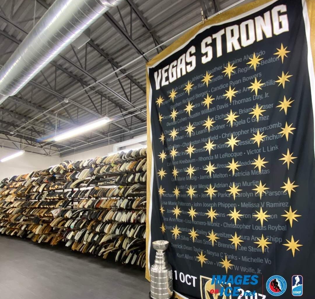 Golden Knights take a tour of the Hockey HOF resource and archives centre.