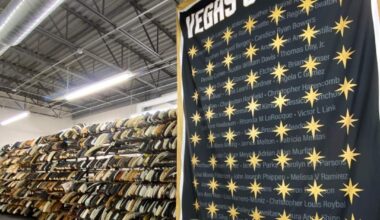 Golden Knights take a tour of the Hockey HOF resource and archives centre.