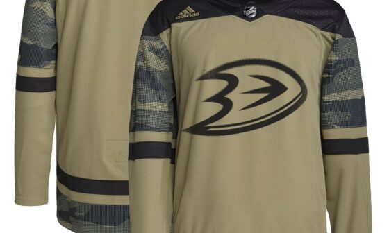 50% off Ducks adidas Camo Military Appreciation Team Authentic Practice Jerseys at NHLshop