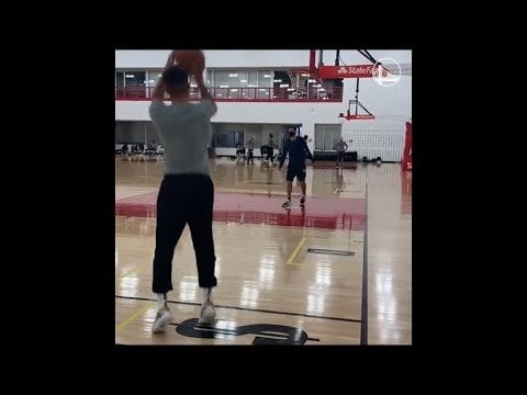 Here's video of Steph Curry hitting 105 three pointers in a row.