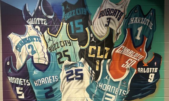 Charlotte Hornets / Bobcats/ Hornets Again Jersey Wall Mural @ Spectrum Center