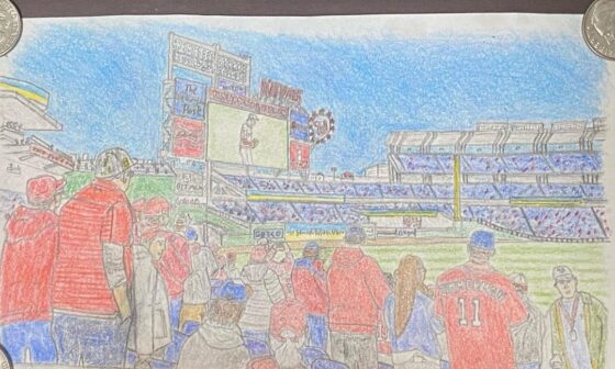 Drawing I did of 2023 Opening Day. Go Nats