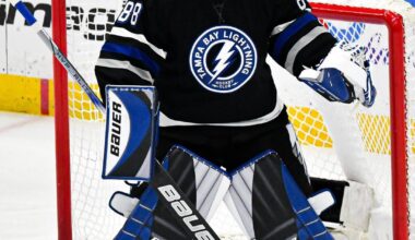 Andrei Vasilevskiy’s equipment was also a homage to Nikolai Khalibulin’s equipment in 2004.