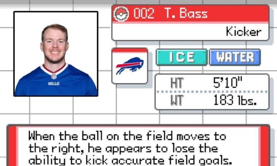 Posting a Pokédex entry for a Bills player every day until the NFL Draft. Day 7.