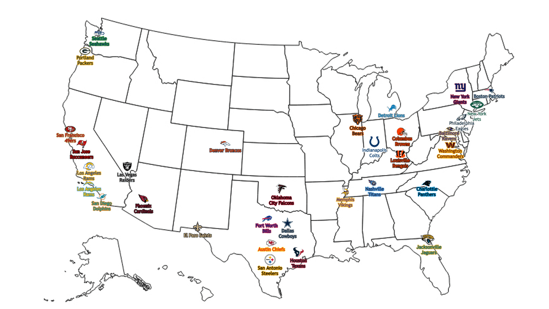 What If Only The 30 Largest Cities in America Had Teams