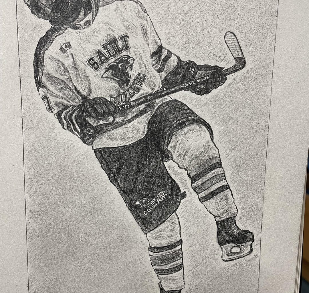 A drawing I did of my best friend and teammate Materia Land 💙💙💙