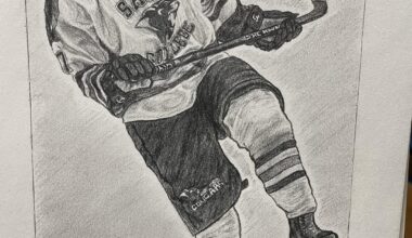 A drawing I did of my best friend and teammate Materia Land 💙💙💙