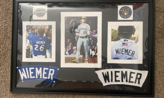 Frame I made with Joey Wiemer’s Double-A name patch!