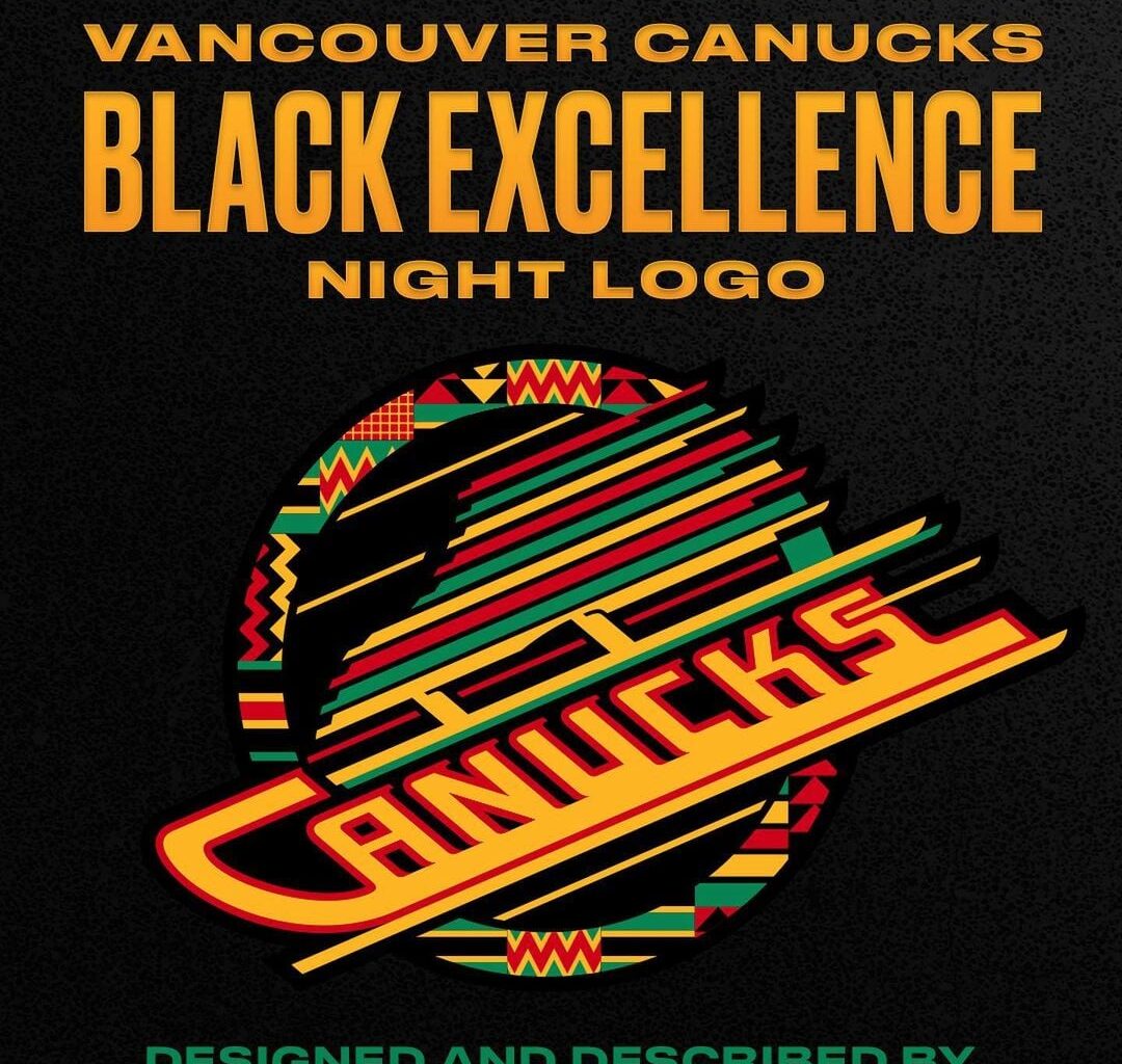Get an in-depth look at the Canucks Black Excellence logo, designed by artist Naa Sheka.