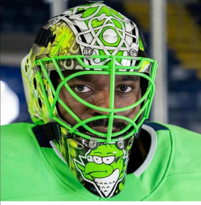Malcolm Subban's mask for Simpsons night is a thing of beauty