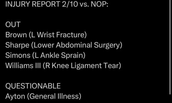 Injury report for Pelicans