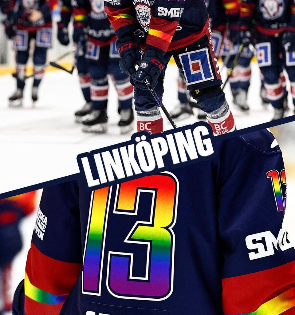All the teams jerseys during the SHL pride week.