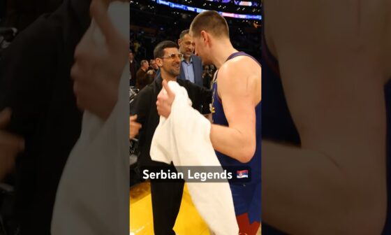 Serbian legends share a moment after Nuggets win in LA | #Shorts