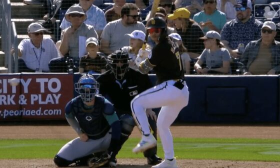 Ha-Seong Kim CRUSHES one on a 3-0 pitch in Spring Training!