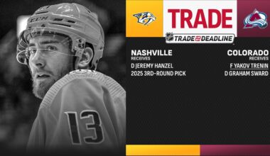 Avalanche acquire F Yakov Trenin from the Nashville Predators