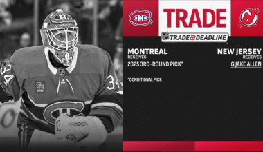 Goaltender Jake Allen traded to the New Jersey Devils