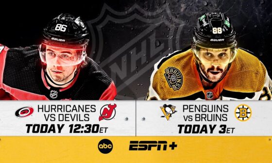 Hurricanes vs. Devils, Penguins vs. Bruins Doubleheader, TODAY on ABC and ESPN+
