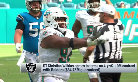 Raiders agree to terms on $110M deal with Christian Wilkins