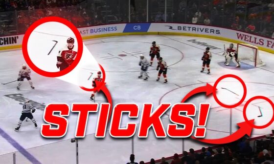 FOUR Flyers, ONE stick! 🫣😬🏒