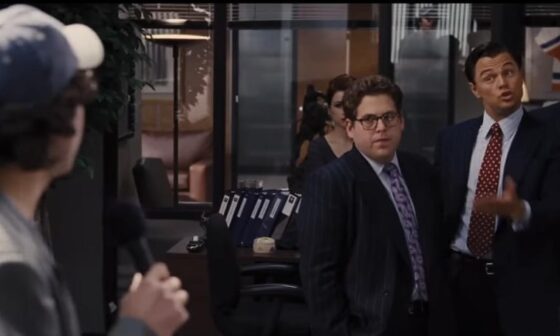 Just rewatched The Wolf of Wall Street and noticed an Islanders jersey in the background.