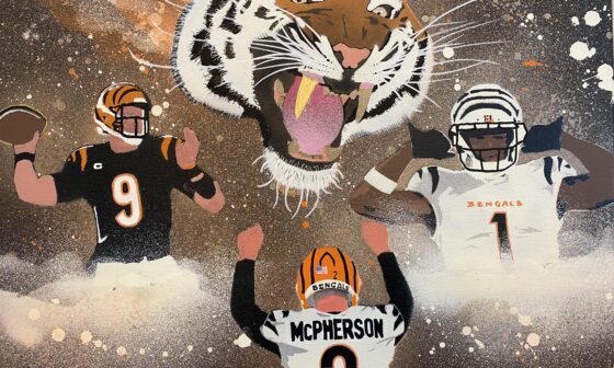 I painted my favorite 3 Bengals players, and an actual Bengal to cap it off