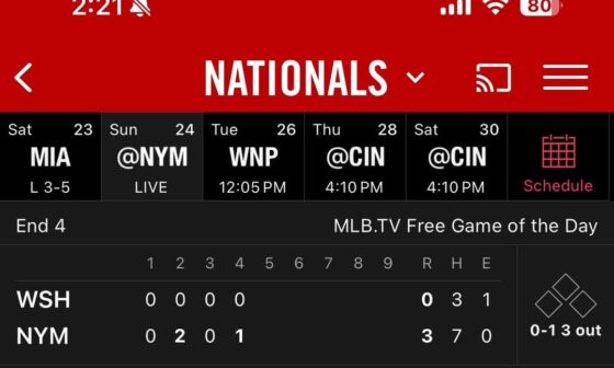 Trivial complaint of the day: on the home page for each team in the MLB app, why does every single team get their name at the top in their wordmark/font except for the Nationals, who get a boring sans serif font?