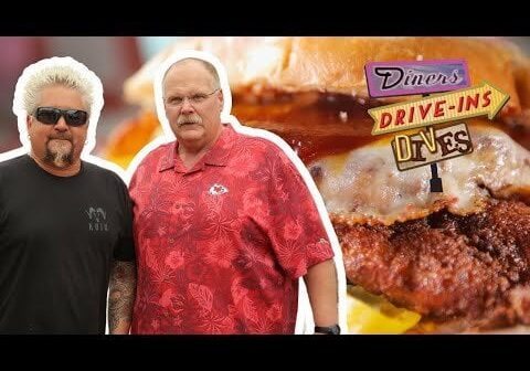 Guy Eats at Pigwich in KC with Chiefs Coach Andy Reid | Diners, Drive-Ins and Dives | Food Network