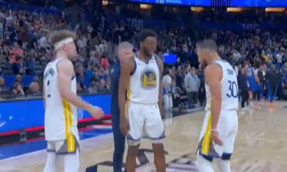 Steph Curry & Steve Kerr making sure to show & give Andrew Wiggins all the love after tonight's win vs the Magic where he led the team in scoring