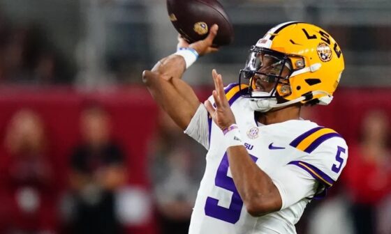 [Rapoport] Immediately following his Pro Day, #LSU QB and potential Top 3 pick Jayden Daniels is scheduled to meet with the #Patriots, #Commanders, #Giants, #Vikings, #Broncos and #Raiders, per his agent Ron Butler. Daniels has not previously met with any teams.