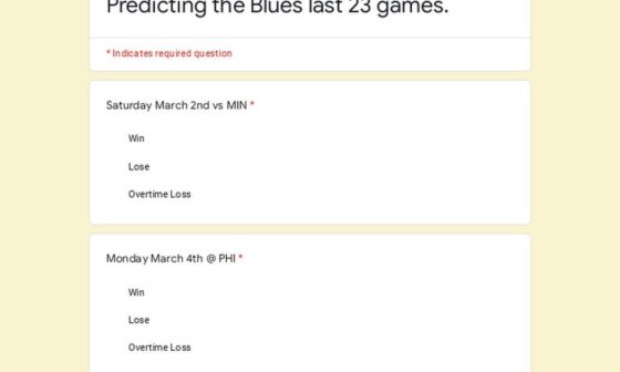 Predicting the Blues last 23 games.