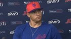 [@SNYtv] Brandon Nimmo talks about what his advice would be for Mark Vientos after the Mets' addition of J.D. Martinez (and how he too was not a solidified player at Marks age)