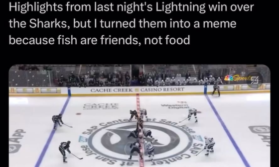Andrew Weiss- Bolts win over Sharks Meme